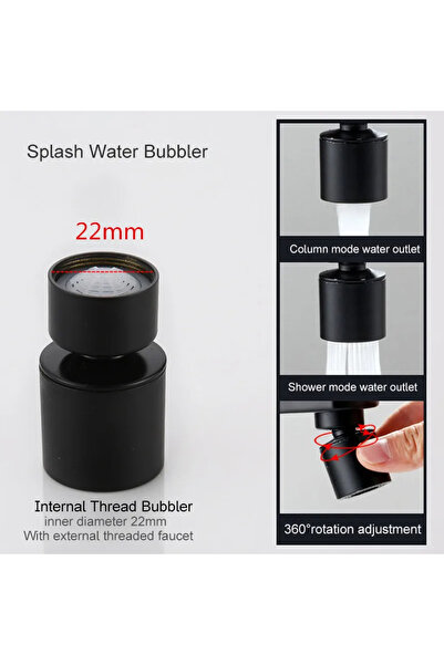 Choice black New Black 2 Mode Washbasin Faucet Nozzle 360° Rotary Splashback Faucet Aerator Kitchen Sink Pr
