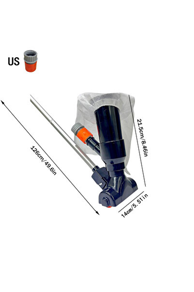Choice US Plug Black Pool Vacuum Cleaning Set Clean Pool Bottoms Net Pool Fil...