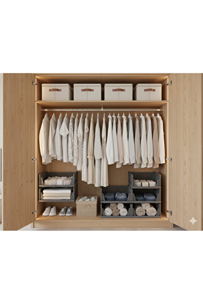 MR.PRATİC 3 Adet Çok Amaçlı Kayar Raf Dolap Içi Fonksiyonel Kıyafet Düzenleyi...