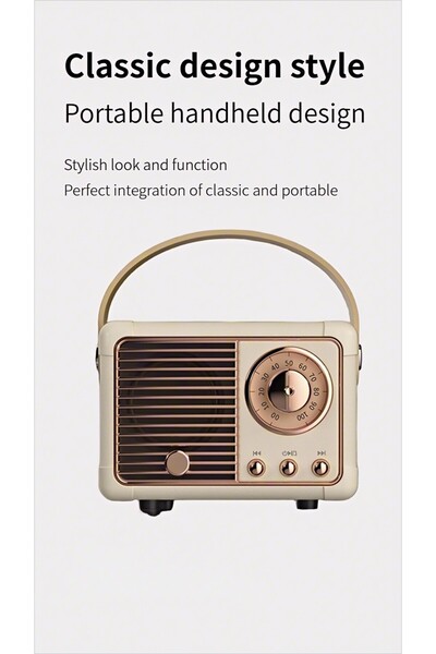 exmy Retro Portable Bluetooth Speaker - Wireless, Bluetooth 5.0, IPX7