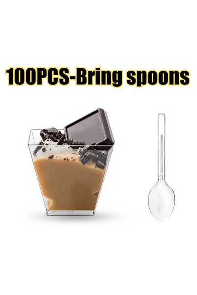 Choice 100 قطعة 25/50/100 قطعة أكواب شفافة على شكل سلم أكواب حلوى بودنغ فواكه...