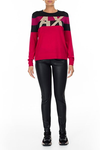 Emporio Armani Women's Slim Fit Regular Waist Cotton Black Pants