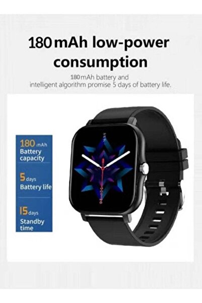 Generic Smartwatch for Men and Women, 1.69" Screen, Heart Rate, SpO2, Pedometer, Sleep Monitor (Blac