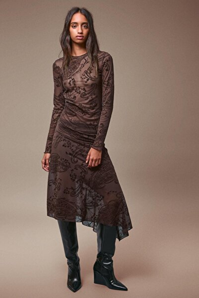 Bershka Baskılı midi etek