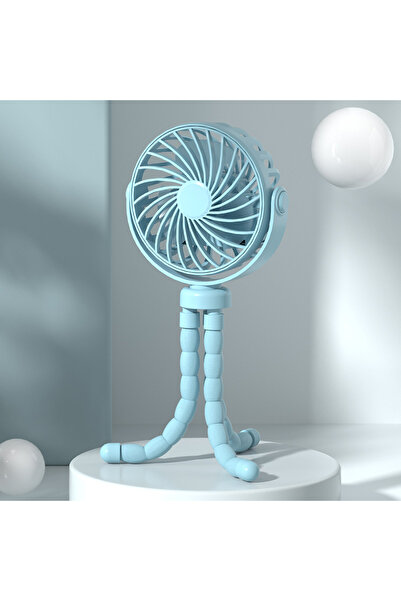Choice Blue PANGDUBE Multifunctional Mini Fan for Baby Stroller USB Rechargeable Lithium Handheld Octopus F