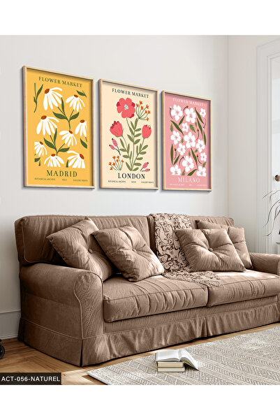 Evinemoda Cvetačka pijaca 3-dijelna slika u drvenom okviru