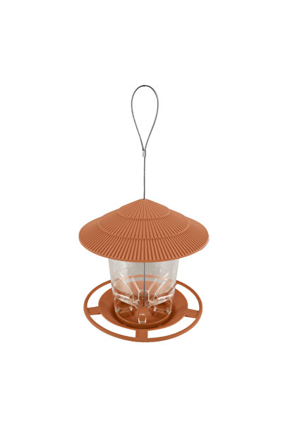 Choice Brown Bird Feeder Automatic Hanging Outdoor Garden Gazebo Wild Bird Feeding Container With Hang Rope