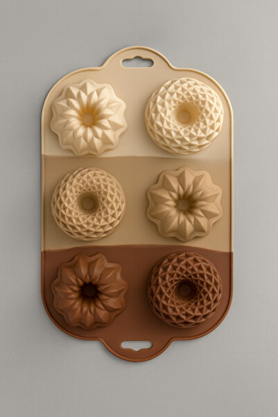 BEYZANA قالب سيليكون لصنع الكعك والبسكويت والشوكولاتة بأشكال مختلطة مكون من ست قطع