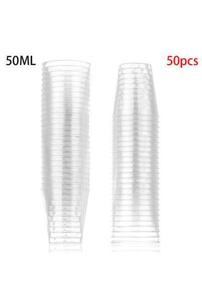 Choice 50 قطعة 50 مل 30/50X أكواب بلاستيكية مستديرة قابلة لإعادة الاستخدام أكواب حلوى مشروبات زجاجية للاستخدام مرة واحدة