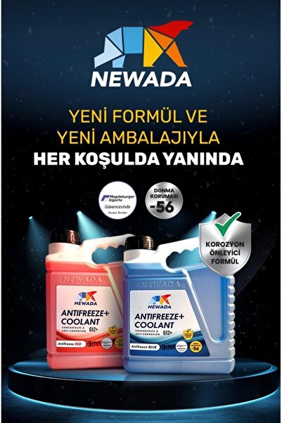 NEWADA Antıfreeze Süper Kırmızı Antifiriz 3 Lt. -56C