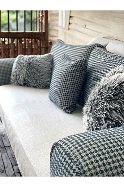 DESİGNBYASYAA Döşemelik Keten Kumaş Kaymaz Oturma Ve Sırt Kısmını Kaplayan Ko...