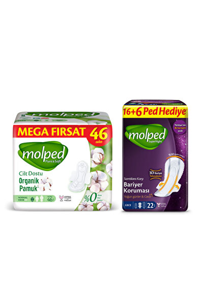 Molped AVANTAJLI GÜNDÜZ GECE PAKETİ (PURE&SOFT 46'LI NORMAL + SUPERNIGHT 22'Lİ GECE)