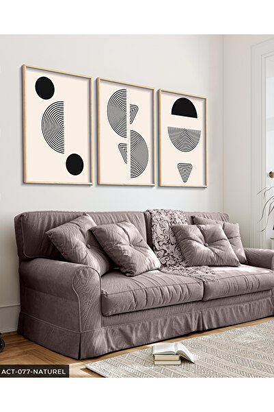 Evinemoda Apstraktni geometrijski uzorci, slika u drvenom okviru, 3 dela