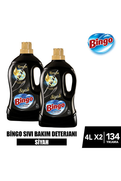 Bingo Siyah Sıvı Bakım Çamaşır Deterjanı 4 lt 2'li