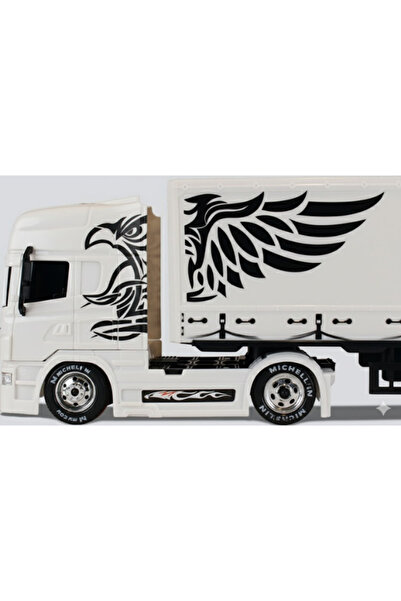 MYTOY Scania, Volvo Model Oyuncak Tır – 46 cm Uzunluk, Hareketli Dorse, 12 Tekerlekli Konteyner Tır