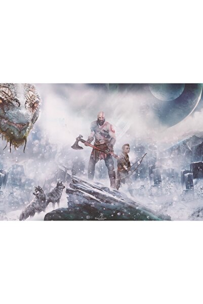 Zumzeria Pânză Tablou God of War Kratos și Atreus, 80x50cm, Zumzeria ®