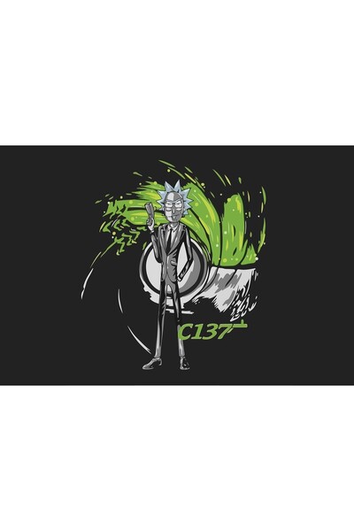 Zumzeria Tablou Canvas Rick Sanchez ca James Bond, 80x50cm, Zumzeria ®