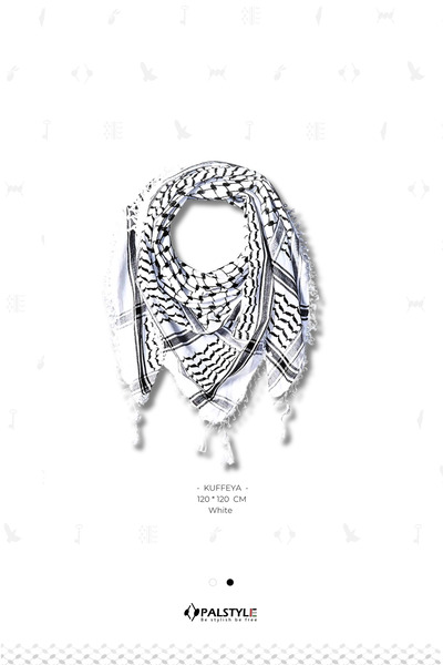 PALSTYLE Orijinal Filistinli Keffiyeh – El DokumaPamuk Şal - Nakışlı