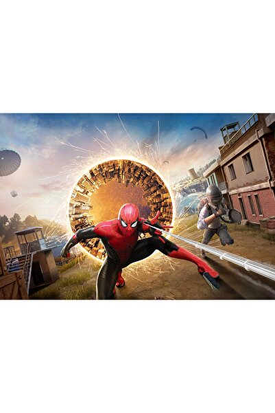 Zumzeria Tablou pe pânză Pubg x Spider Man Fără cale spre casă, 80x50cm, tabl...