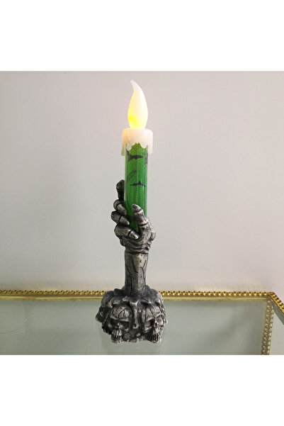 Choice هياكل عظمية خضراء لعيد الهالوين، شموع حفلات الأشباح، حفلات اليقطين، دي...