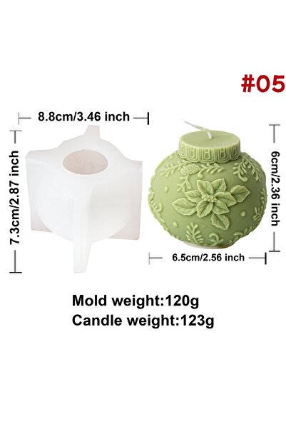 Choice Christmas Ball Mold5 3D Christmas Ball Candle Silicone Mold DIY Emboss...