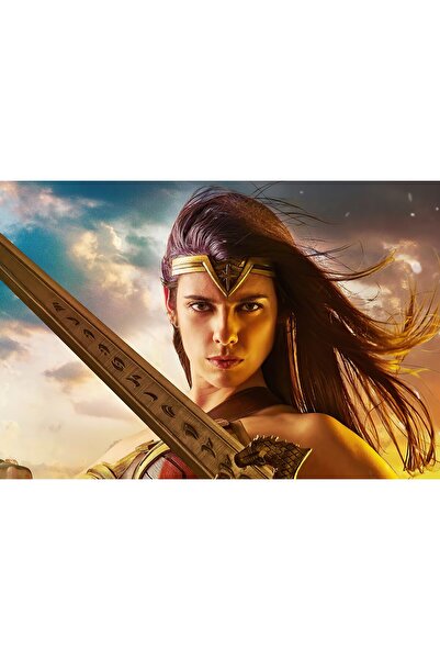 Zumzeria Pictură pe pânză Wonder Woman Cosplay Warrior, 80x50cm, tableau605,