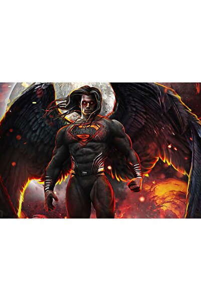 Zumzeria Pictură pe pânză cu Superman, diavol, 80x50cm, tableau1219,