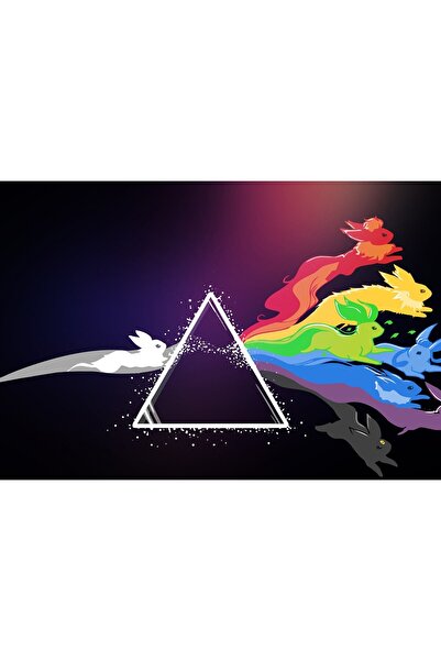 Zumzeria Tablou pânză Pokemon Eevee Evolutions, 80x50cm,