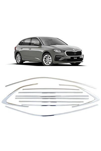 autogp Skoda scala cam çerçevesi kenar çıtası krom tamtur 2019+ 12 parça