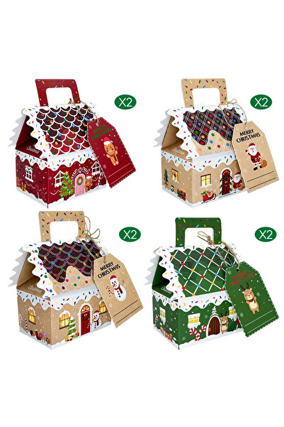 Choice Other Other 861-8pcs 8/16pcs Christmas hand,held gift packaging box, Christmas gift box small house