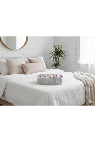 YELLOW STARY HOME DECOR منظم على شكل حرف L متعدد الأغراض بـ 8 أقسام مع جيوب ل...