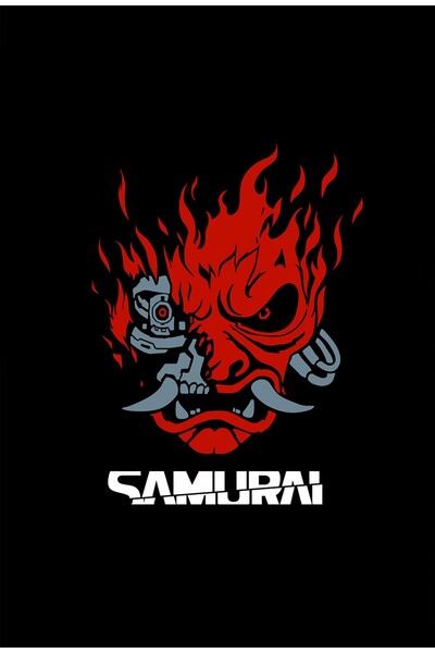 Zumzeria Πίνακας σε καμβά Cyberpunk 2077 Samurai Logo, 80x50εκ.,