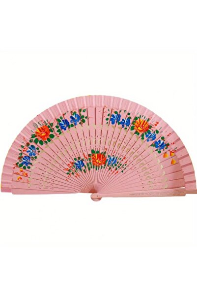 Choice مروحة قابلة للطي باللون الوردي، مروحة خشبية إسبانية للطباعة والرقص، مر...