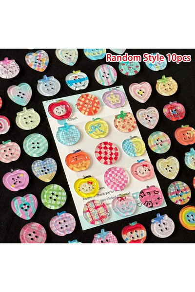 Choice 10PCS 10/20pcs Dopamine Button Mixed Colored Transparent Decorative Scrapbook DIY Crafts Baby Clothi