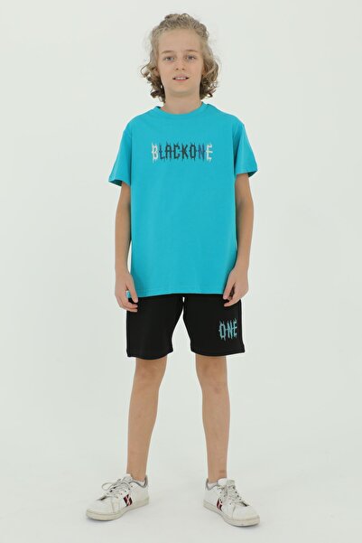 Black One Футболка з капюшоном та детальним принтом для хлопчиків і подвійний комплект для сортування