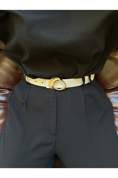 LİA KEMER حزام نسائي دائري منقوش بإبزيم ذهبي، حزام خصر، حزام للسترة، حزام للم...