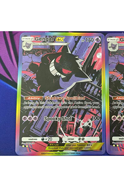 BANDAI Coarse Flash Gengar Ex 277/226 Genetic Power Pocket Card Coarse Flash Coarse Color Holographic Textu