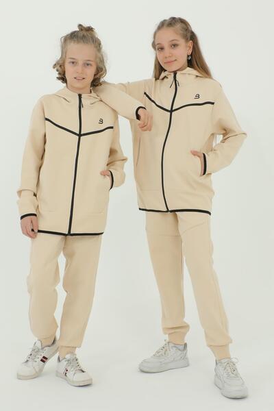 Black One Σετ αθλητικής φόρμας για αγόρι με κουκούλα με ριγέ λεπτομέρεια