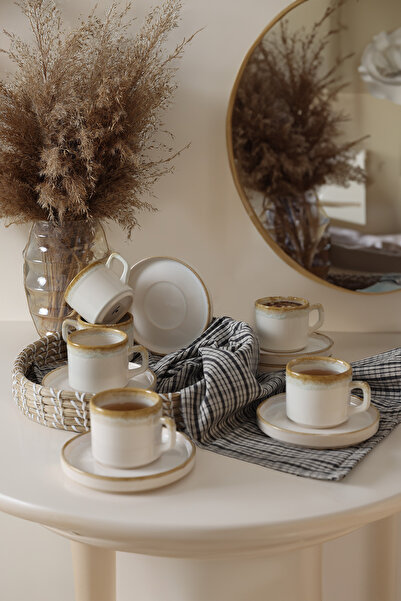 Keramika Set de ceai Shizen Cream, 12 piese, pentru 6 persoane Q44