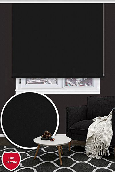 Kozastor Mat Stor Perde - Siyah - Lüx Üretim
