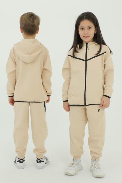 Black One Σετ αθλητικής φόρμας για αγόρι με κουκούλα με ριγέ λεπτομέρεια