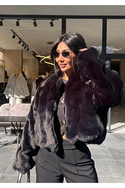 Gülşen Gök Butik Peluş Kürk Siyah