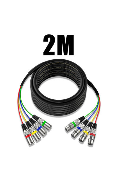 Choice 2 M 4 Channel XLR Snake Cable Male to Female 1m 2m 3m with Color-Marked Connectors for Microphone Pr