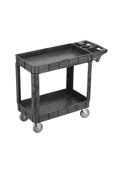 Lawazim 2 Shelf Service Cart Heavy Duty Tool Trolley with Wheels for Garage and Workshop