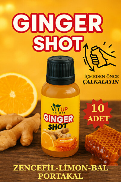 VİTUP Ginger Shot - 10 Adet (CAM ŞİŞELİ) -PESTİSİT ANALİZLİ