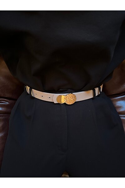 LİA KEMER حزام أكسيل النسائي ذو النمط الدائري بإبزيم ذهبي، حزام خصر، حزام للس...