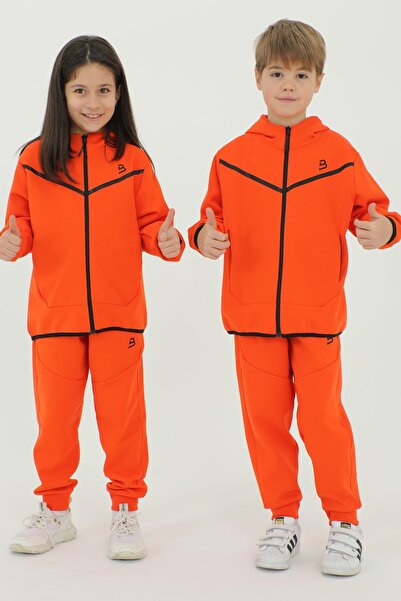 Black One Σετ αθλητικής φόρμας για αγόρι με κουκούλα με ριγέ λεπτομέρεια