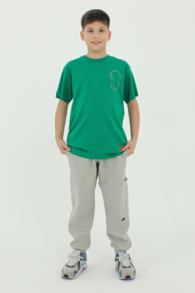 Black One Σετ φόρμας Boy's Crew Neck από βαμβακερή φόρμα - Σετ 2 τεμαχίων στο κάτω μέρος