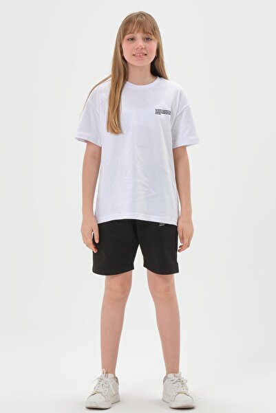 Black One 100% бавовняна тканина, футболка з велосипедним коміром, шорти, літній комплект для дівчаток