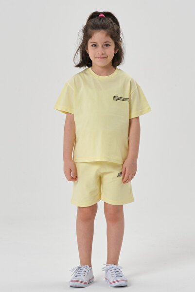 Black One Devojčin gornji i donji deo okrugla kragna seta kratkih hlača